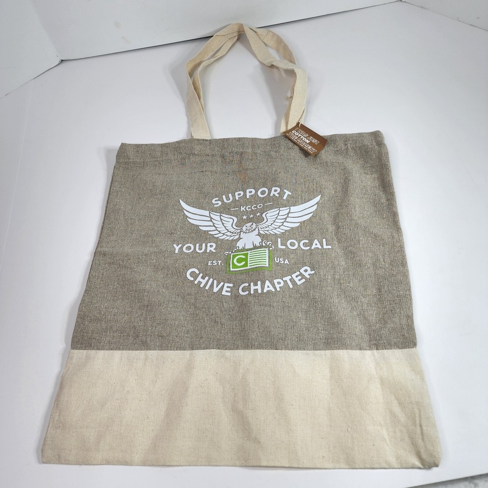NWT For The Planet Support Your Local Chive Chapter Recycled Tote Shopping Bag